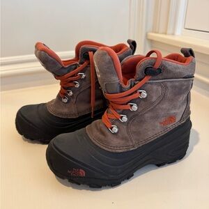 The North Face Kids' Black and Orange Winter Boots